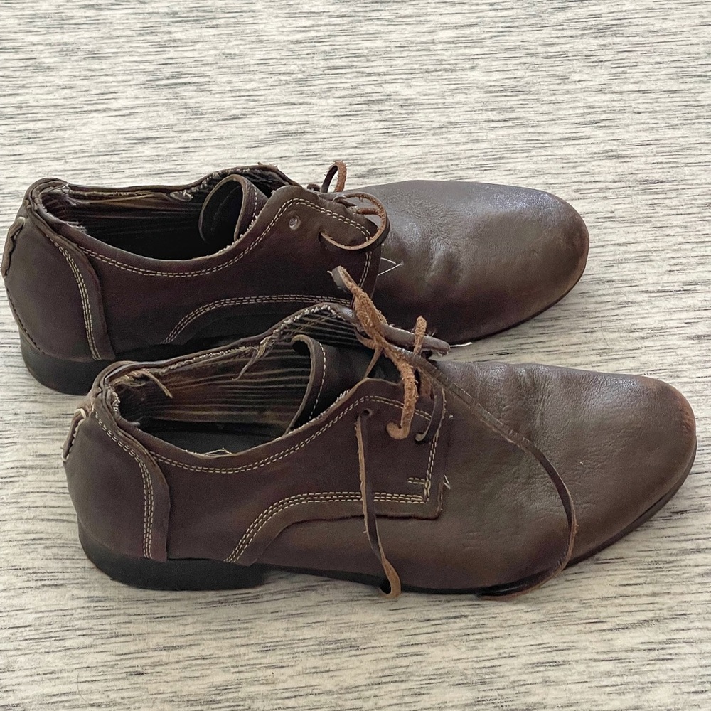 Diesel Distressed Leather Shoelaces Men’s Oxford Shoes
